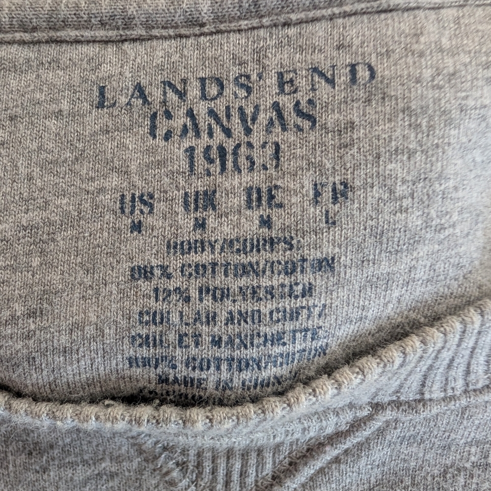 Lands' End Women's Gray Sweater Short Sleeve Tee Top - Picture 2 of 2